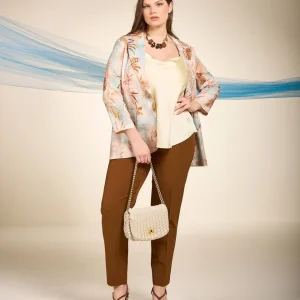 Pantalone basico con elastico e zip curvy