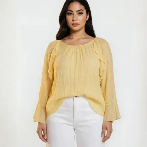 Camicia georgette con volant curvy