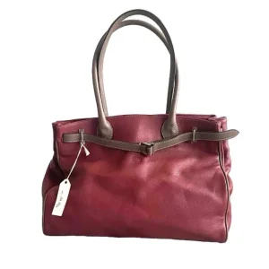 AALLARD MEGÈVE SHOPPING BAG BORDEAUX PELLE