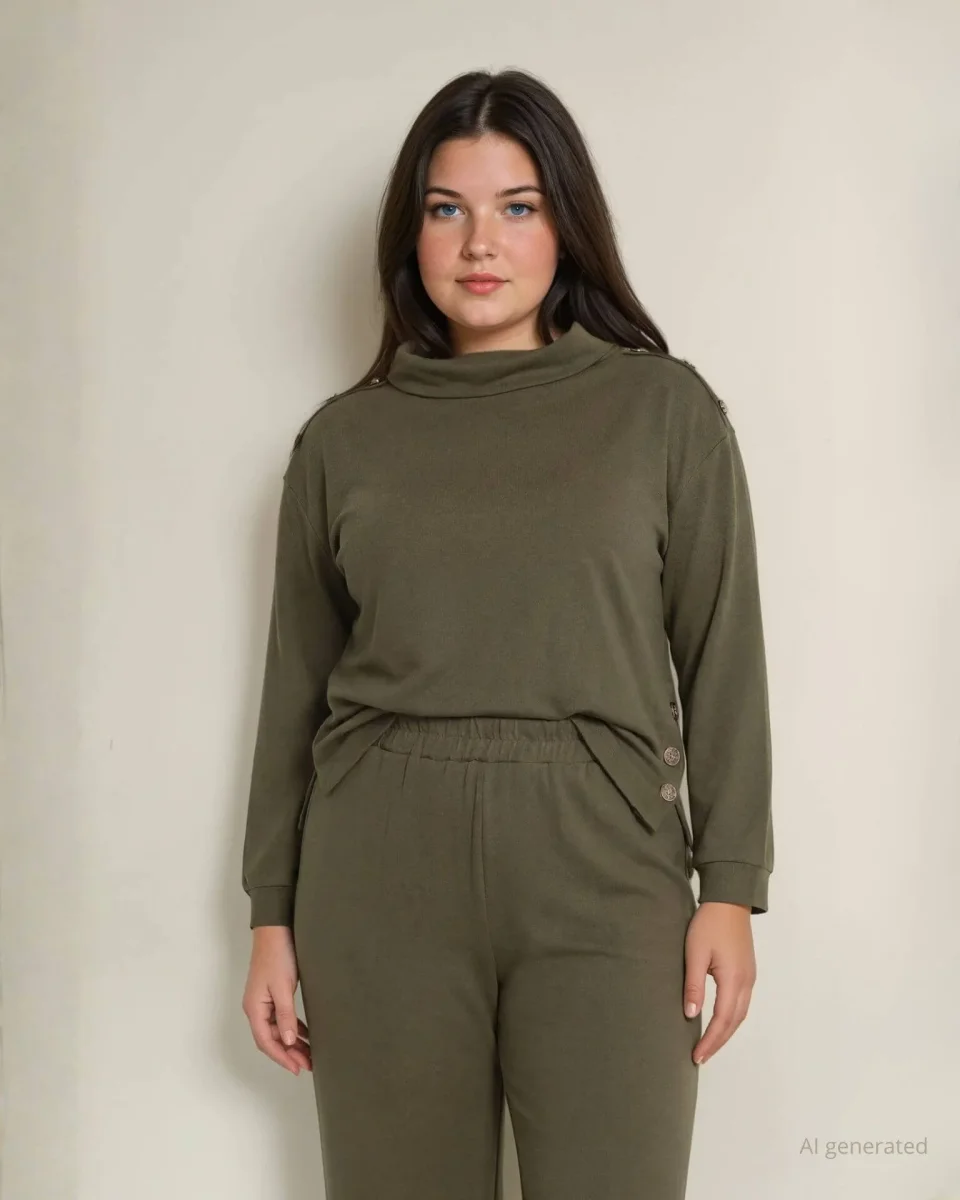 Maglia con collo ad anello e spacco curvy - immagine 2