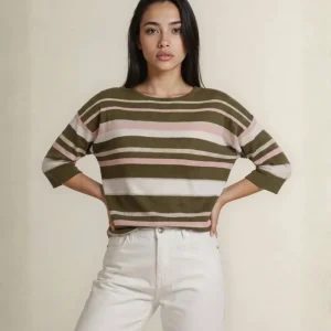 Maglia a righe con maniche tre quarti