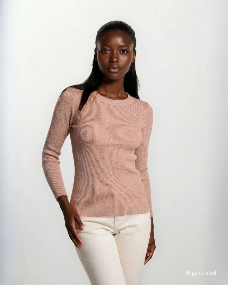 Maglia a coste con maniche tre quarti - immagine 4