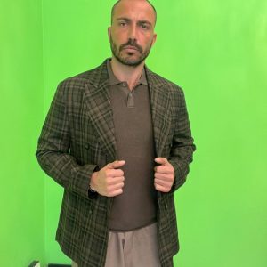 Giacca doppiopetto tartan