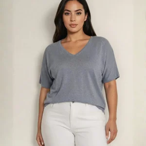 Ponchetta con scollo a V e goccia curvy