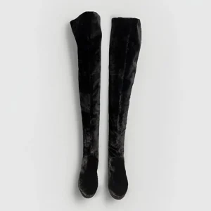 ALBERTA FERRETTI STIVALI CUISSARDES VELLUTO NERO