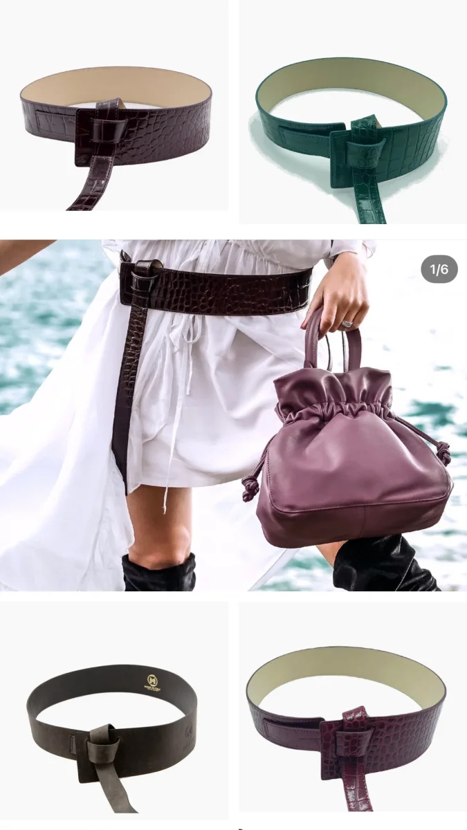 MUTH CINTURA BUSTIER PELLE STAMPA COCCO DONNA MARRONE - immagine 9