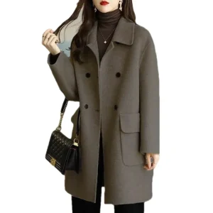 Cappotto in lana spesso donna ‒ giacca lunga oversize, outerwear loose autunno/inverno