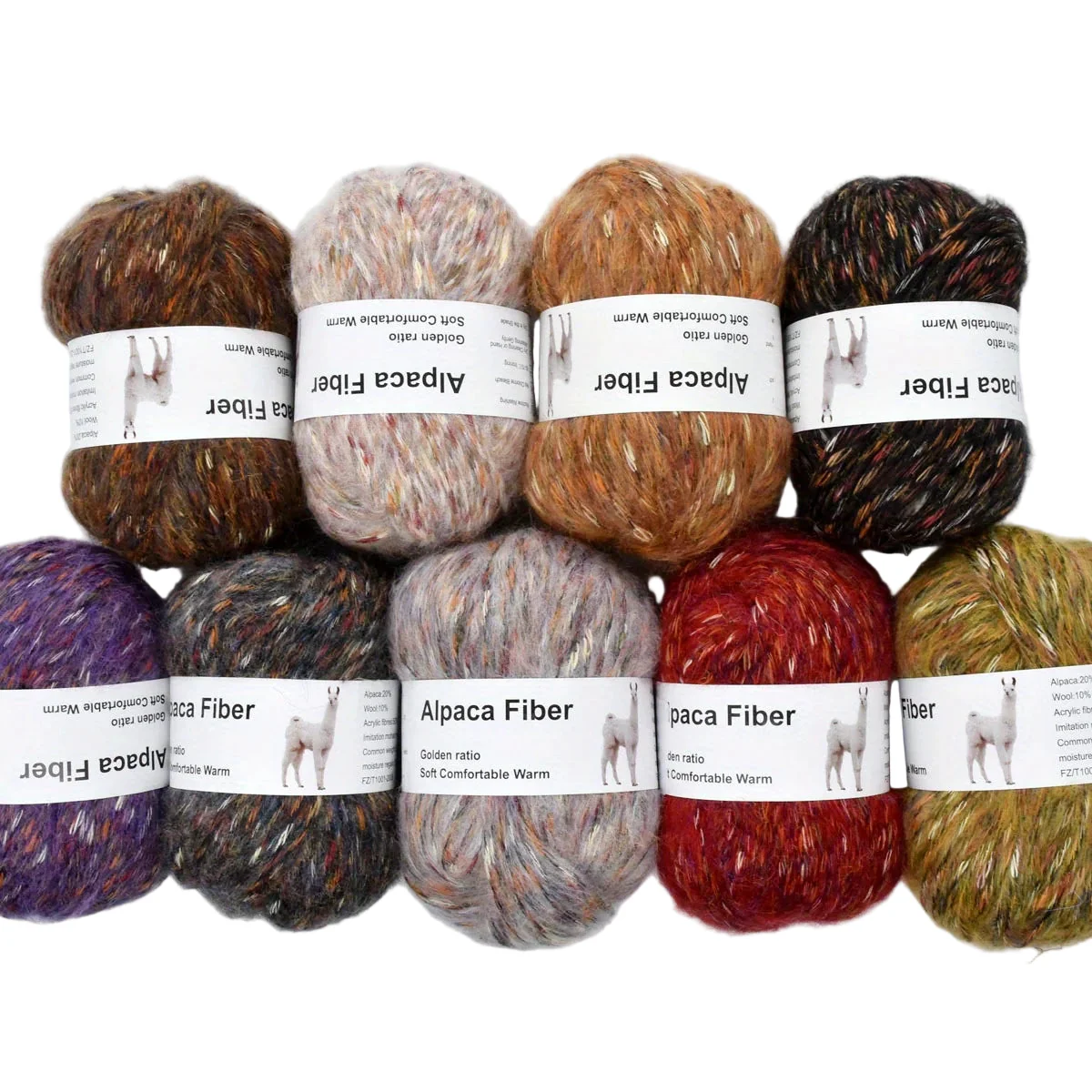 Set 6 gomitoli filo alpaca – lana alpaca hand-knit per sciarpe, cappotti, lavori intrecciati colorati fai-da-te