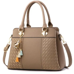 Borsa donna grande capacità ricamata con nappine – crossbody & tote 2025, borsa spalla elegante / uso quotidiano
