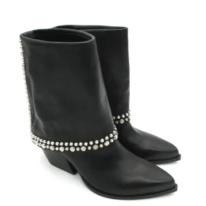 Tronchetto texano pelle donna ELENA IACHI Black - E3700 -
