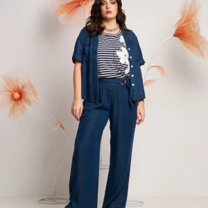 Camicia con risvolto e bottoni a contrasto curvy
