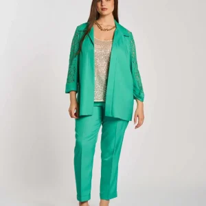 Giacca aperta con maniche in pizzo curvy