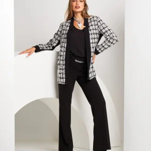 Giacca lunga bouclé con paillettes
