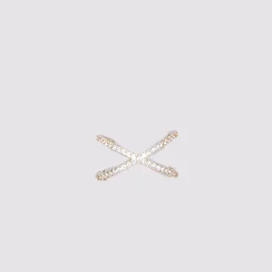 Anello incrociato con Strass