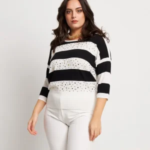 Maglia a righe con dettagli curvy
