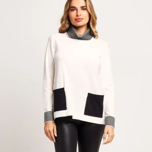Maglia con dettagli a righe e tasche