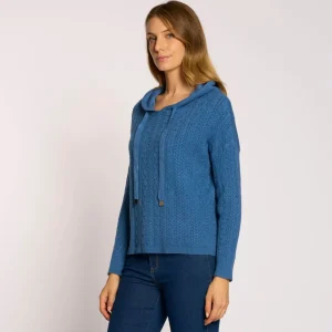 Maglia con lavorazione e cappuccio