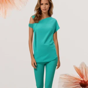 Pantalone con spacco e cinturino
