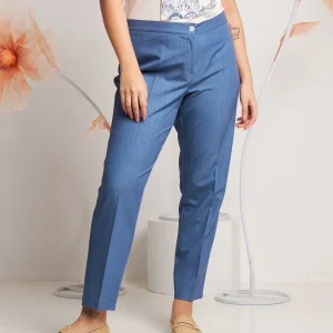 Pantalone in tessuto mélange curvy