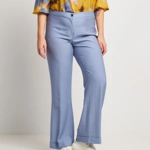 Pantalone in viscosa effetto mosso curvy