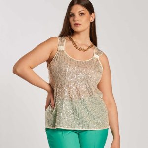 Top con paillettes curvy