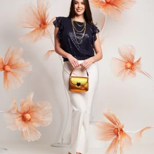 Top in paillettes con elastico