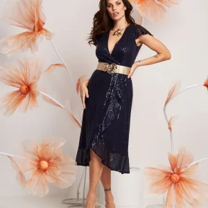 Vestito in paillettes con volant